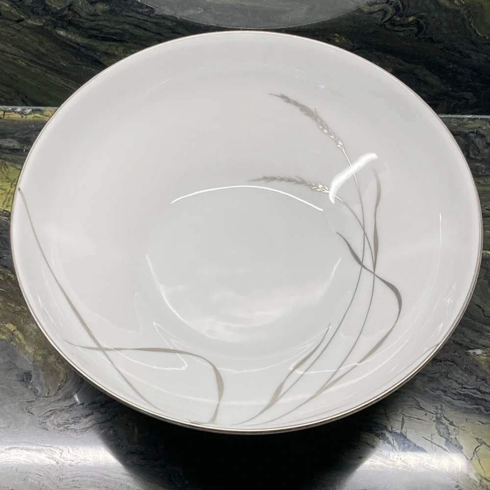 Rosenthal Vegetable Bowl Platinum Wheat Elegant White Bowl Gray Grass Design